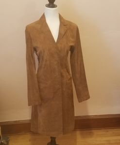 BCBGMaxAzaria Brown Suede Trench Coat